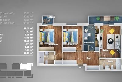 Apartament cu 2 camere decomandat în Berceni - 8