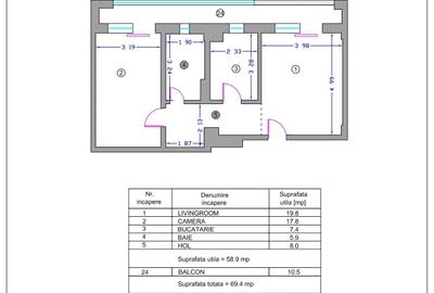 Birou, de 71 mp, în Km 5 - 17
