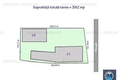 Teren Construcții intravilan de 382 mp, în P-ța Mihai Viteazu - 2