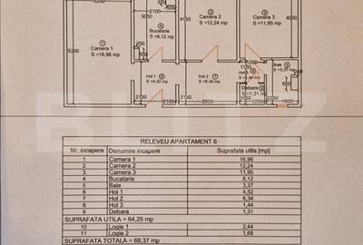Apartament 3 camere, 64,25 mp, decomandat, etaj 1, zona-Iulius Mall - 9