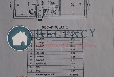 Apartament cu 3 camere decomandat, mobilat în 13 Septembrie - 22