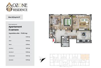 Apartament cu 3 camere în Tractorul