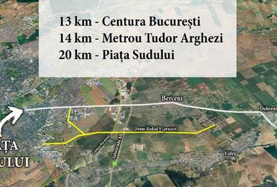 Teren intravilan 7400 mp Dobreni - Vidra - Berceni la 14 km de metrou - 3