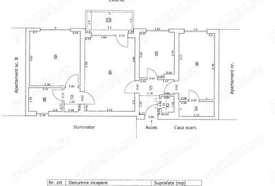 Apartament semidecomandat 3 camere, 62mp (58mp util), etaj 1, Zona Ultracentrala One?ti - 9