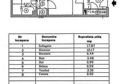 Apartament cu 2 camere semidecomandat în 1 Decembrie 1918