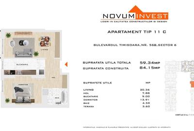 Apartament cu 2 camere decomandat în Militari
