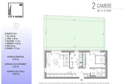 Apartament cu 2 camere decomandat în Nord - 2