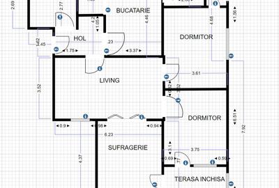 Apartament cu 4 camere semidecomandat în Central - 5