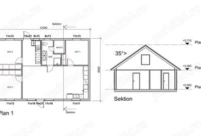 Structura casa lemn P + mansarda, 155 mp - 2