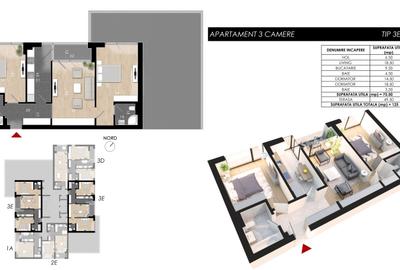 Apartament cu 3 camere decomandat în Sud - 2