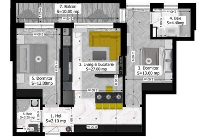 3 camere Nou zona soseaua Magurele sector 5  finalizare 2026 - 1