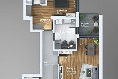 Apartament cu 2 camere decomandat în Brâncoveanu
