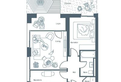Apartament cu 2 camere în Central