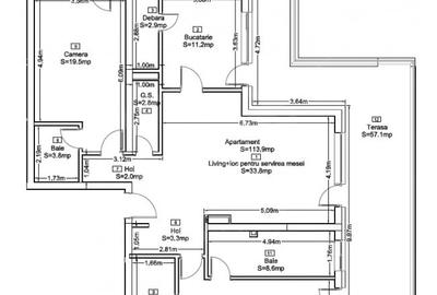Penthouse 3 cam 114mp, 3 bai, terasa 57mp, Zorilor - Lidl Frunzisului - 5