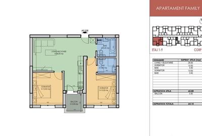 Apartament 3 camere 64.10mp Pasarela Berceni - 1