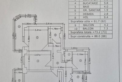Apartament cu 3 camere decomandat în Central - 1