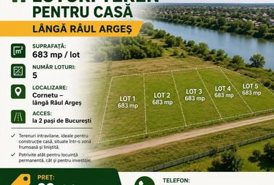 Teren de 683 mp, în Cornetu