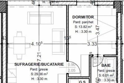 Apartament de vanzare, cu 2 camere, 62 mp, terasa 10 mp, zo - 1