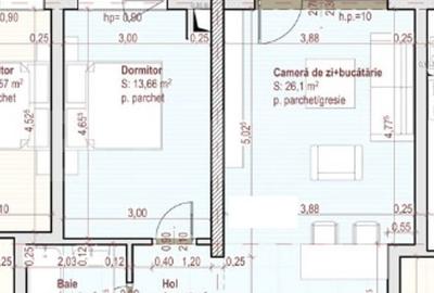 Apartament cu 2 camere, 48,5 mp, + balcon 5 mp, etaj  2/3, bloc NZEB, zona Terra - 2