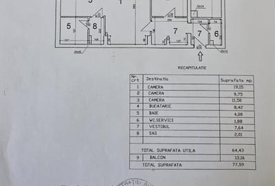 Apartament cu 3 camere semidecomandat în Tei - 10