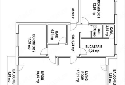 Apartament cu 4 camere decomandat în Ultracentral