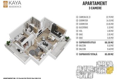 Apartament cu 3 camere decomandat în Industrială