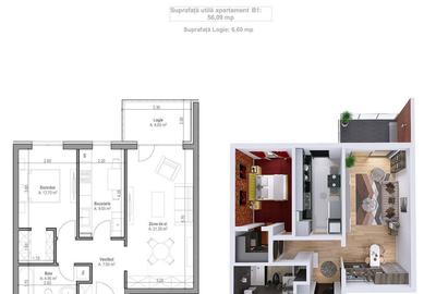 Apartament cu 2 camere decomandat în Central - 2