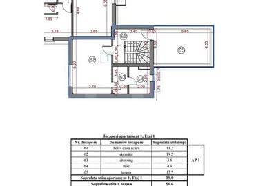 Apartament cu 3 camere în Lefaia