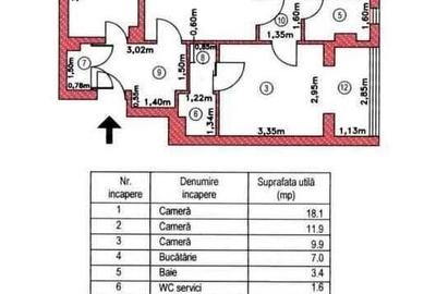 Apartament cu 3 camere semidecomandat în Titan - 9
