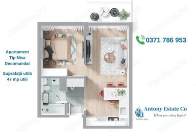 Apartament cu 2 camere decomandat în Nufărul - 1