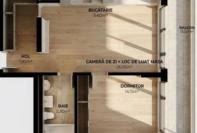 Apartament cu 2 camere semidecomandat în Dâmbul Rotund - 2