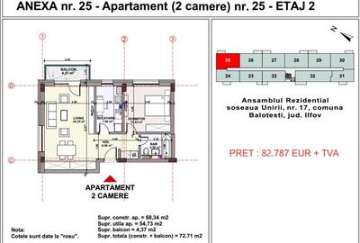 Apartamente 2 camere, Unirii apartment's Balotesti, lift, parcare - 7