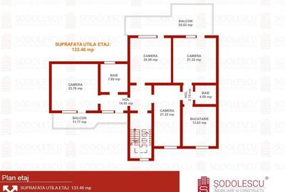 Vila  zona Elisabetin P+2E+M - 3