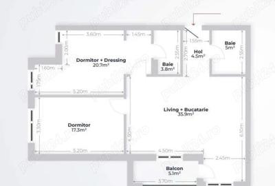 Apartament cu 3 camere decomandat în Central