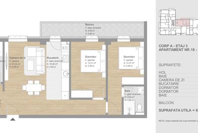 Apartament cu 3 camere semidecomandat în Florești - 13