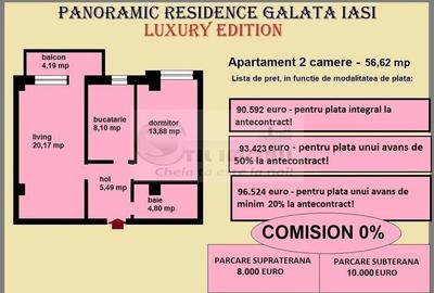 Apartament decomandat de vanzare in Iasi, Galata, 56,62 mp, bloc nou - 2