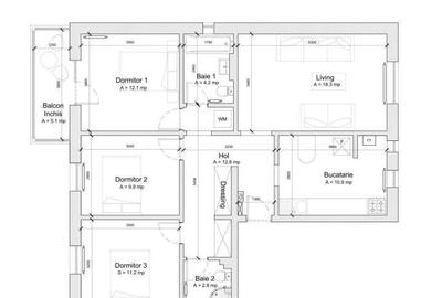 APARTAMENT 4 CAMERE DECOMANDAT CONFORT 0 ZONA FALEZA NORD - 5