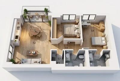 Apartament cu 3 camere decomandat în Aviației - 1