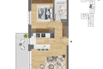 Apartament cu 2 camere semidecomandat în Dâmbul Rotund - 2