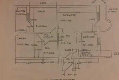Apartament 3 camere decomandat