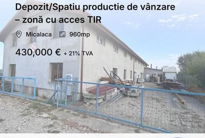 Depozit/Spatiu productie de vânzare - zonă cu acces TIR - 22