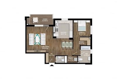 Apartament cu 2 camere semidecomandat în Odăile - 2