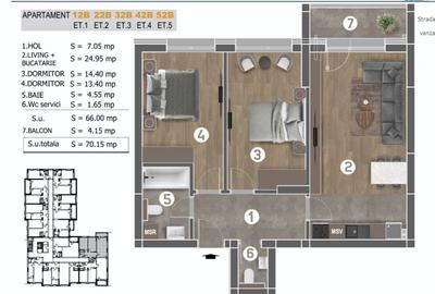 Apartament cu 3 camere decomandat în Berceni - 1