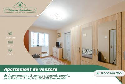 Apartament cu 2 camere semidecomandat, mobilat în Fortuna