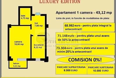 Apartament decomandat de vanzare in Iasi, Galata, 43,12 mp, bloc nou - 2
