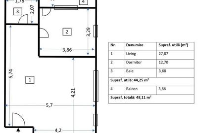 Apartament cu 2 camere semidecomandat în Giurgiului - 5
