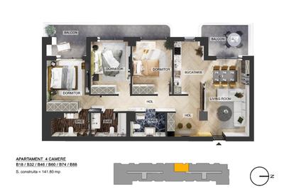 Pipera - Aviatiei - Petricani - My Place - 4 camere - loc parcare - etaj 6 - LUX - 21