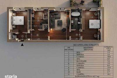 Apartament cu 3 camere semidecomandat în Hipodrom