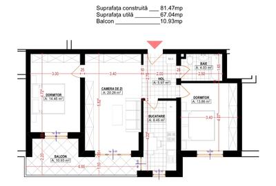 Apartament cu 3 camere semidecomandat, mobilat în Buziașului - 1
