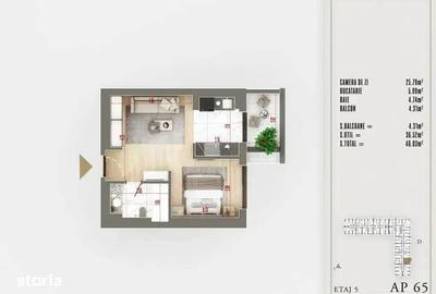Apartament cu 2 camere în Central - 1